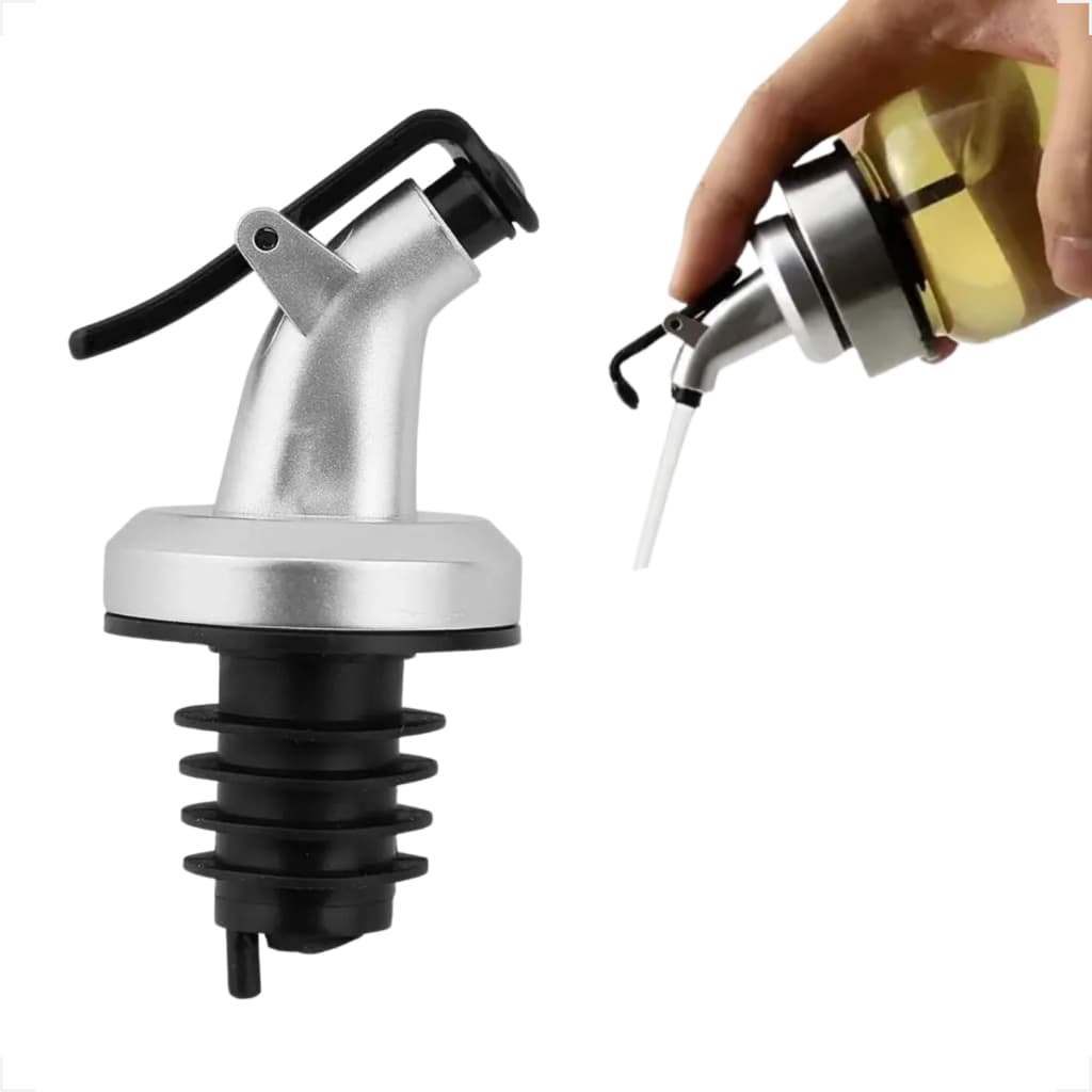 Kit 5 ou 10 Bico Dosador com Tampa Vedação Rubber Lock Para Garrafas Bebidas e Temperos Azeite Óleo