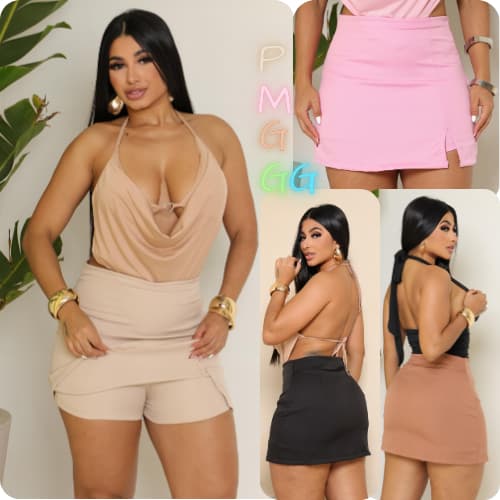 Short Saia Alfaiataria Feminino com Abertura Frontal e Zíper Lateral – Elegante e Confortável