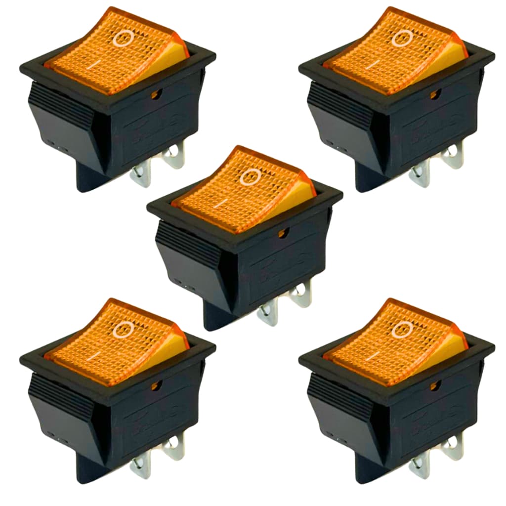 5x Chave Laranja Interruptor Led 16a/250vac Fornos Elétricos