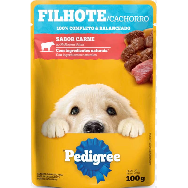 Kit 03 Sachê Pedigree Filhote Sabor Carne Ao Molho 100g