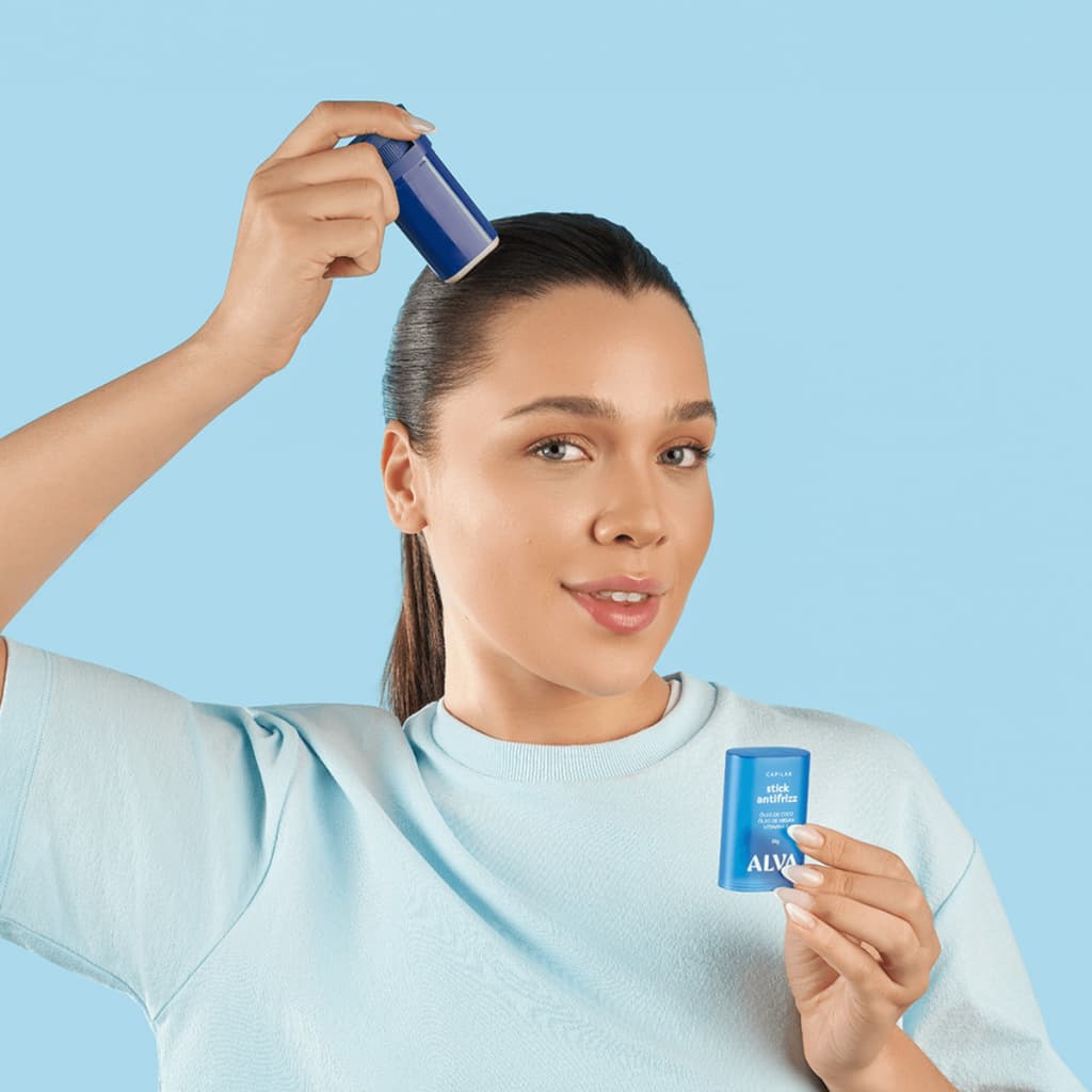 Stick Antifrizz Alva 20g Cera Bastão Natural Vegano Cabelo