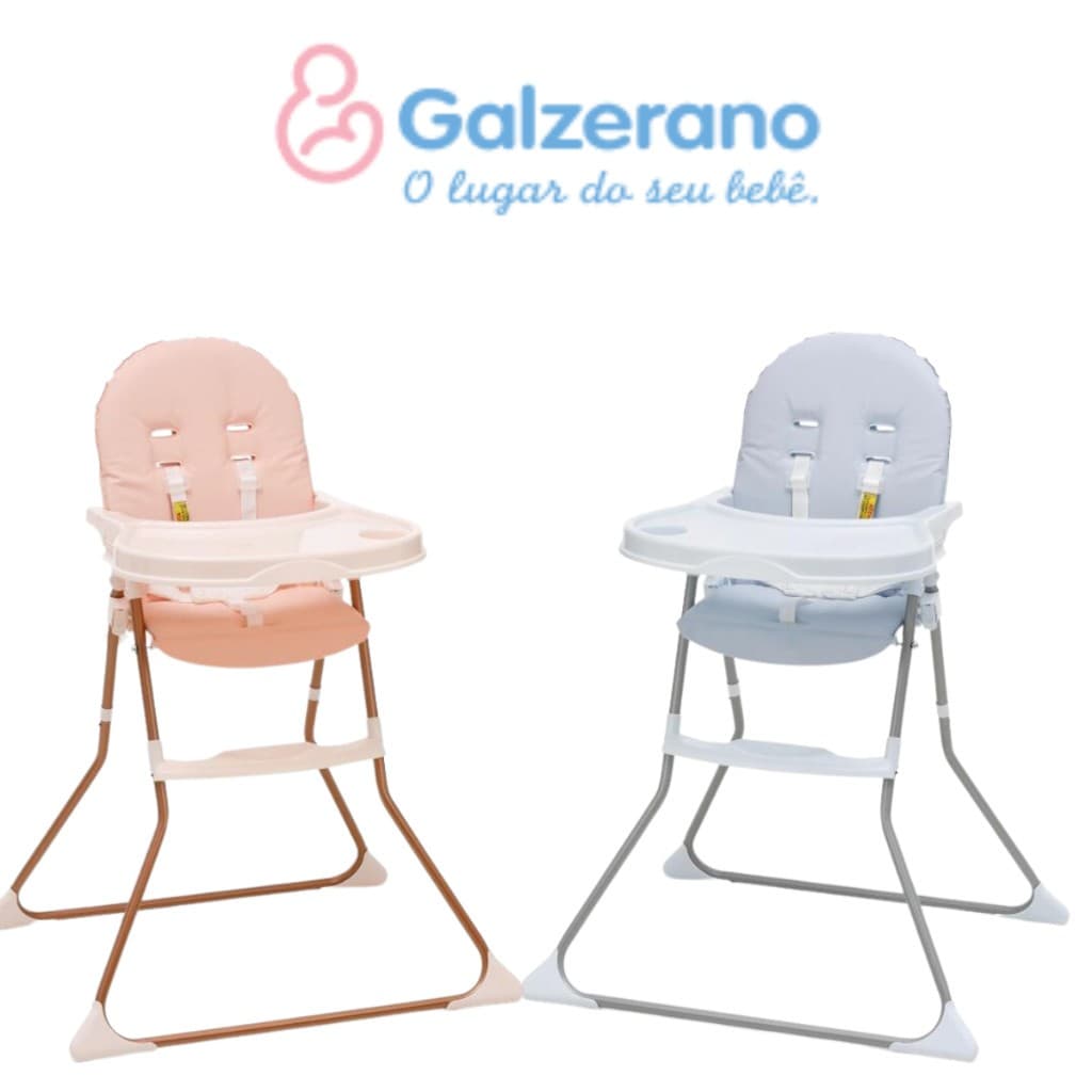 Cadeira de Alimentação Galzerano Cadeirinha De Bebê Infantil Dobrável Compacta Até 23Kg Várias Cores