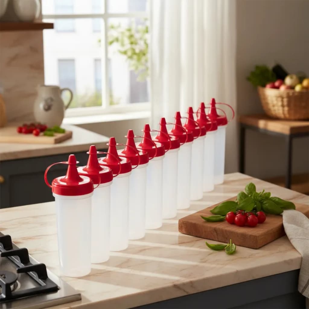 Kit Bisnagas para Ketchup Maionese Mostarda 280ml Molhos Lanchonete Restaurante Padaria Bar Barato