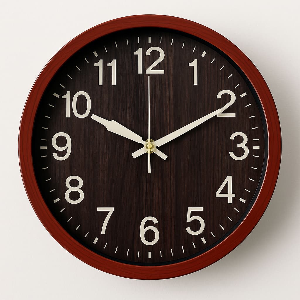 Relógio De Parede 25cm Rustico Estilo Madeira Decoração Para Sala Cozinha Escritório