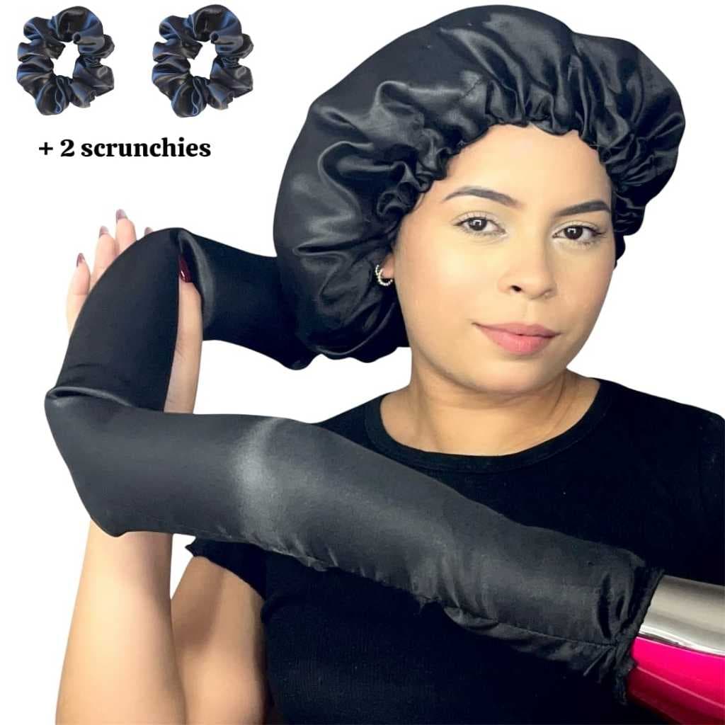 Touca Difusora Cetim Dupla Face + Brinde Antifrizz | Para Secador, Cacheados, Crespos e Naturais