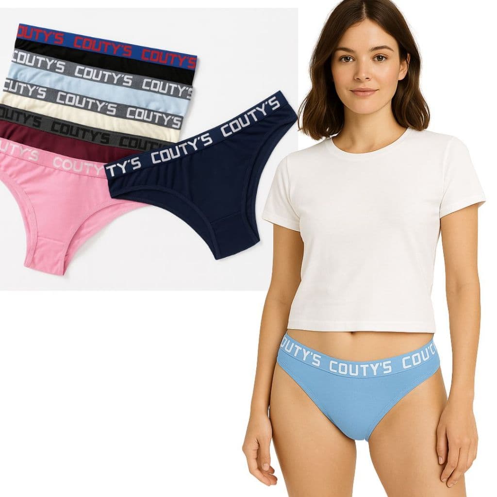 kit 10 ou 5 Calcinha de Cós Alto Cotton Algodão Tanga Conforto  P M G GG Calcinha Juvenil Menina Moça Feminina