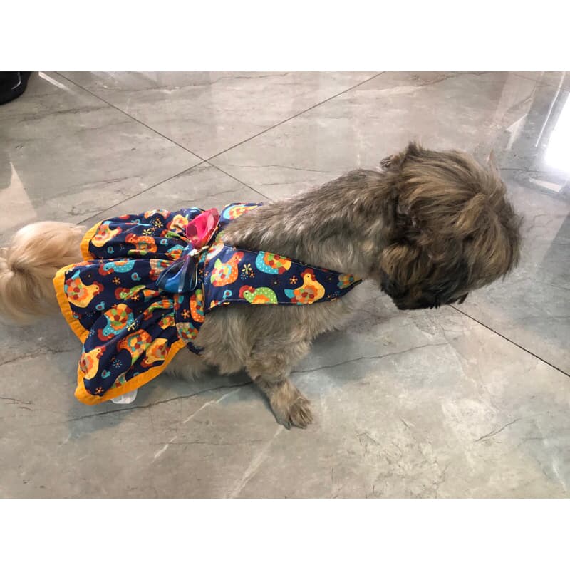 Saia suspensório vestido roupa para cães e gatos Fê Pet