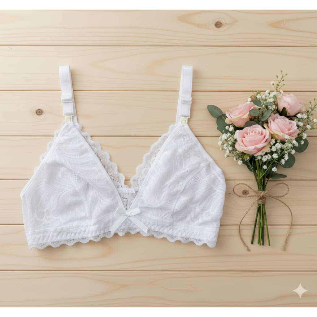 Kit 3 Sutiã de Amamentação Renda Alça Reforçada Abre Fácil Gestante Grávida.