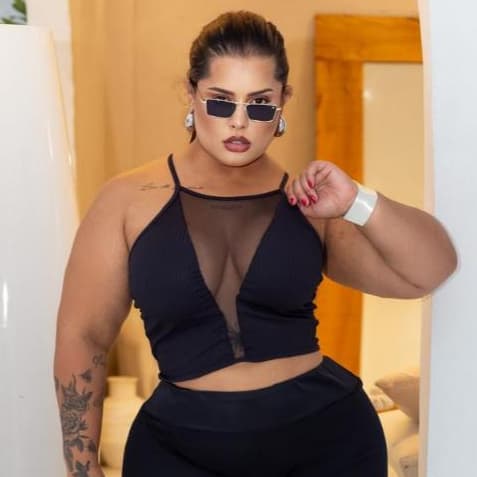 TETELESTAI - Cropped Frente Tule Moda Curvy - Plus Size