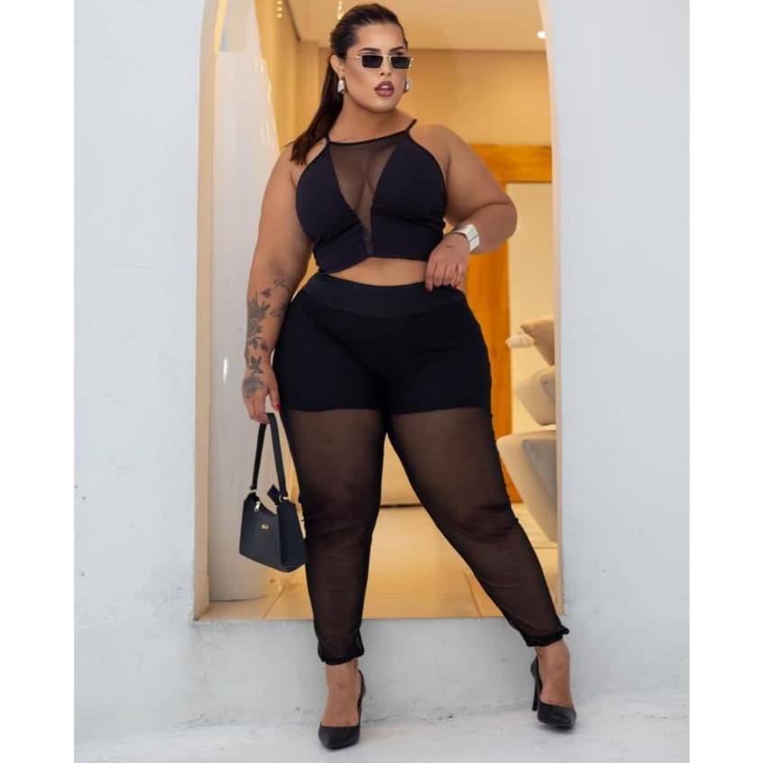 TETELESTAI - CONJUNTO ALL BLACK PLUS SIZE