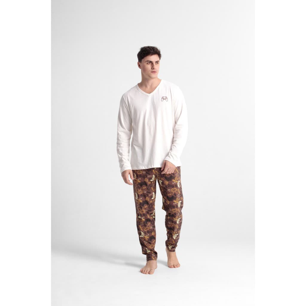 Kit 2 Pijama Masculino Longo Adulto 100% Algodão
