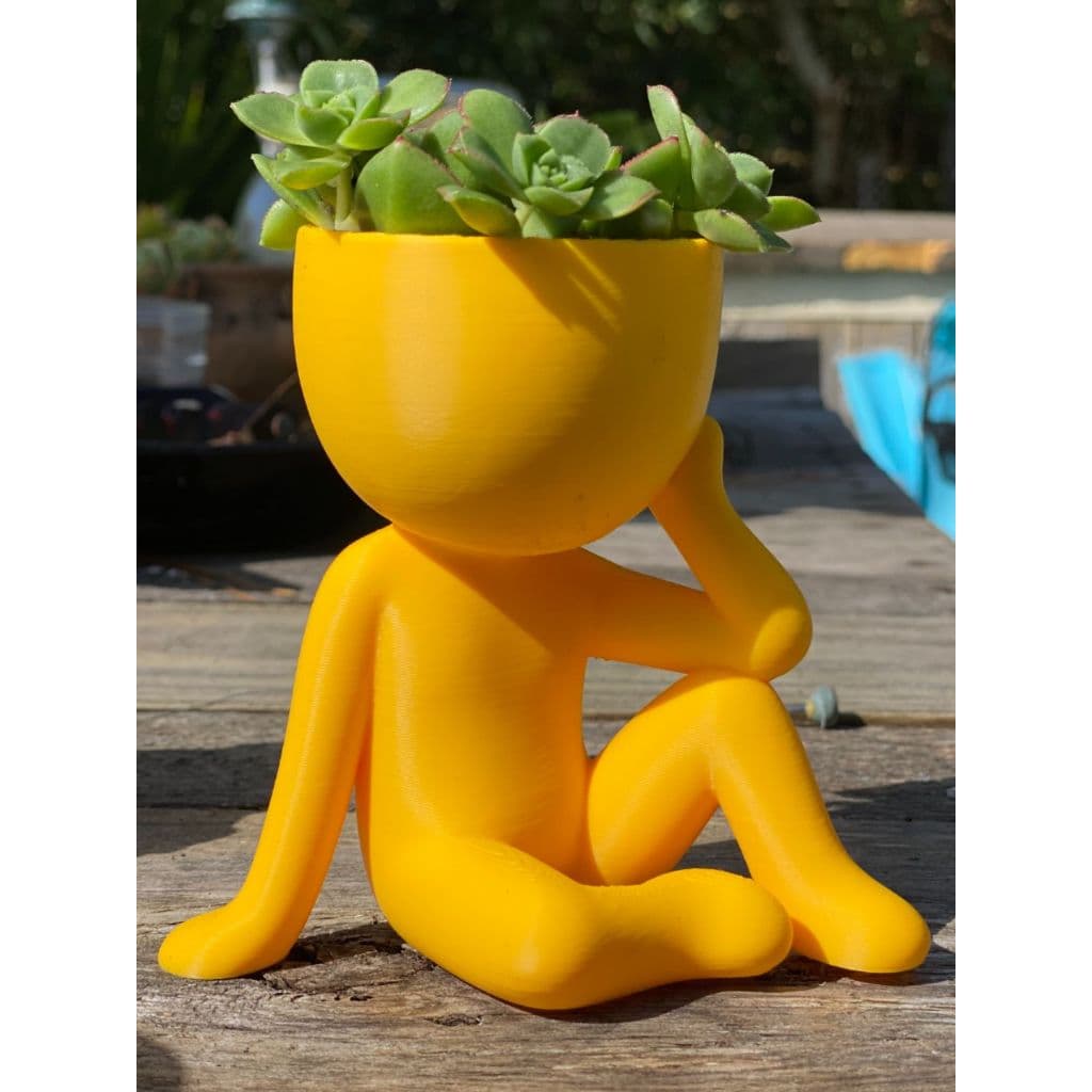Vaso Bob Boneco Robert Plant Sentado Impressão 3D