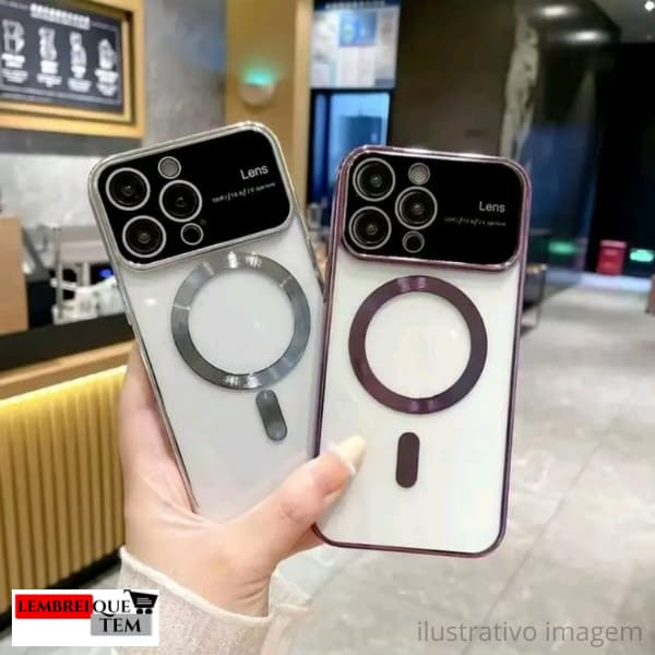 Capa para iPhone 11 Pro Max, magnética protetor de câmera de lente de vidro de janela