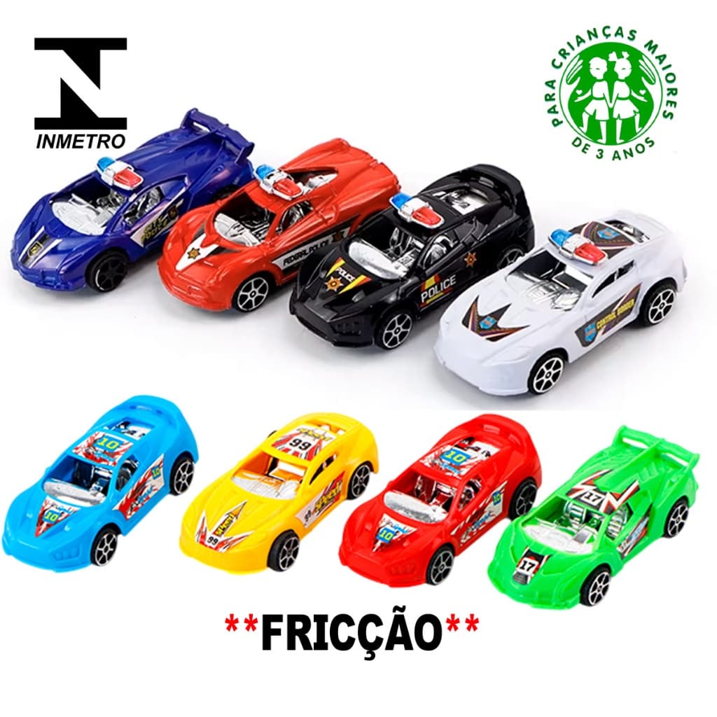 carrinho de fricção Infantil Coleção Menino Kit com 4 Carros Atacado 9cm veículos de brinquedo