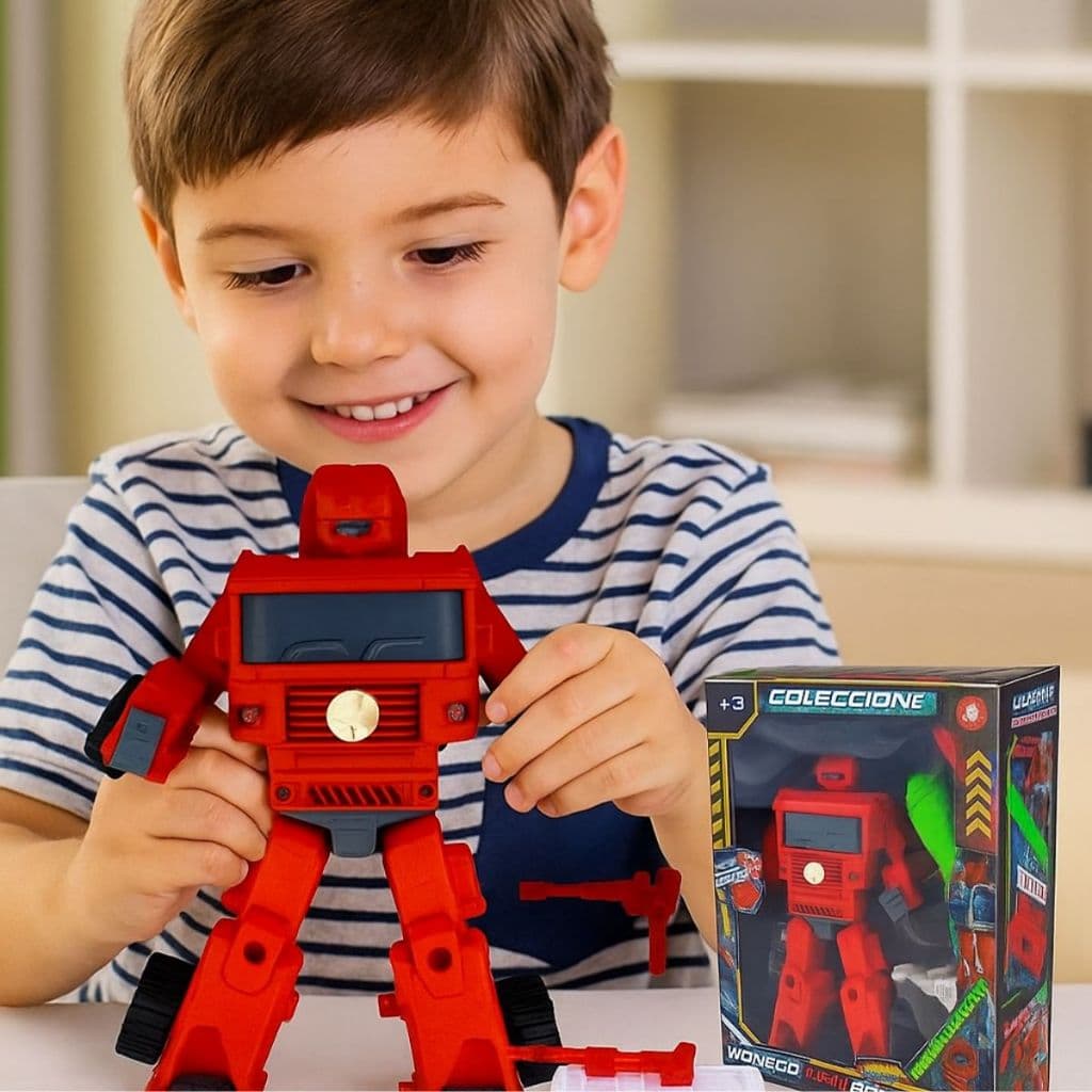 Boneco Robo Transformes Carrinho Bombeiro E Acessorios