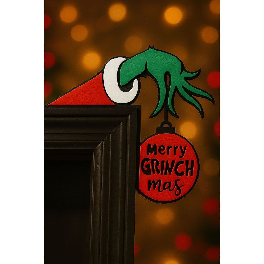 Decoração para Porta Portal de Natal Merry Grinch Mas Impressão 3D