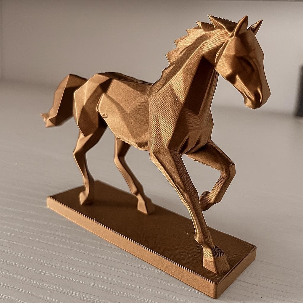 Decoração de Mesa Cavalo Low Poly em Impressão 3D