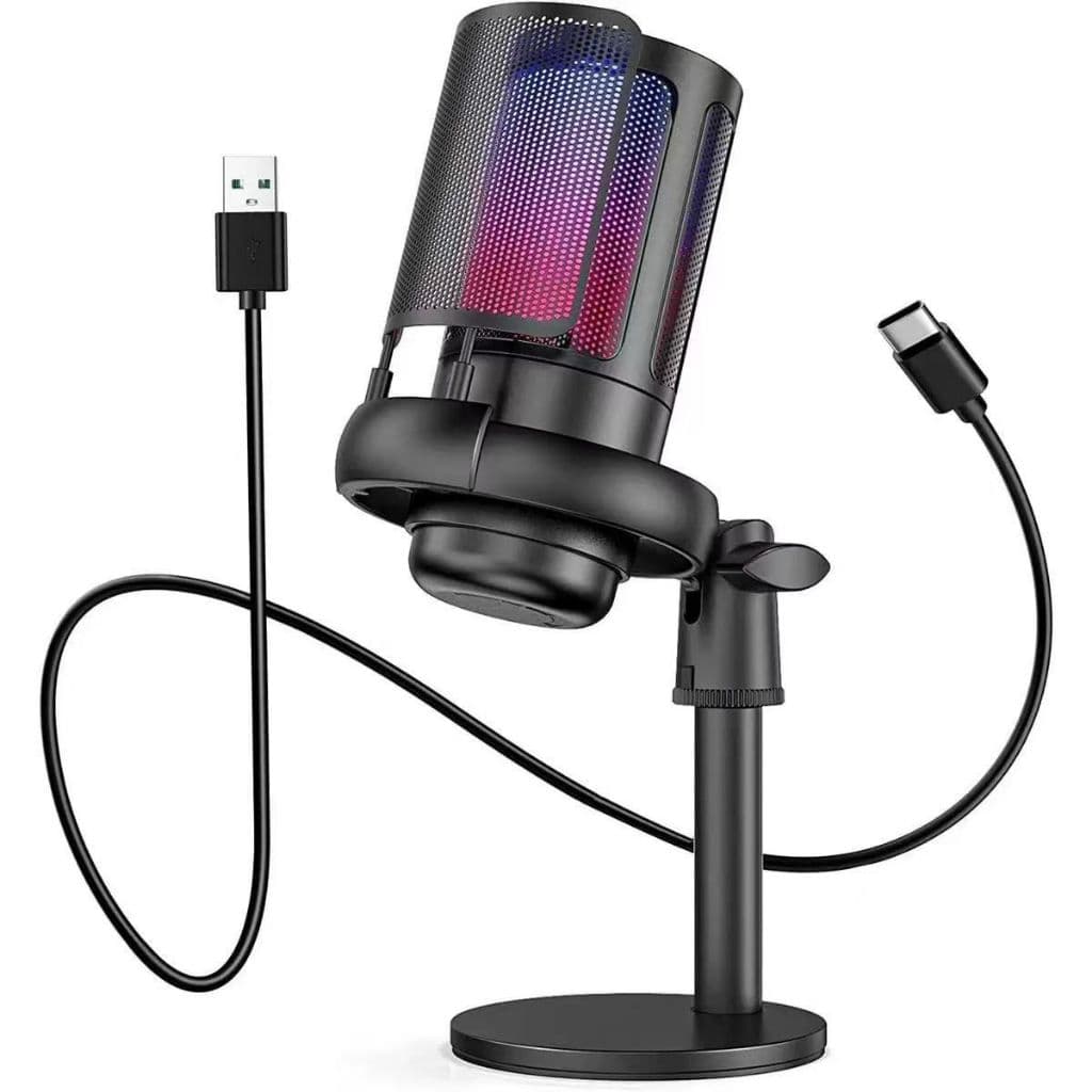 Microfone Condensador USB Para Gravação De Computador Streaming Mudo Botão De Mesa Hipocardióide Profissional LAY-1070