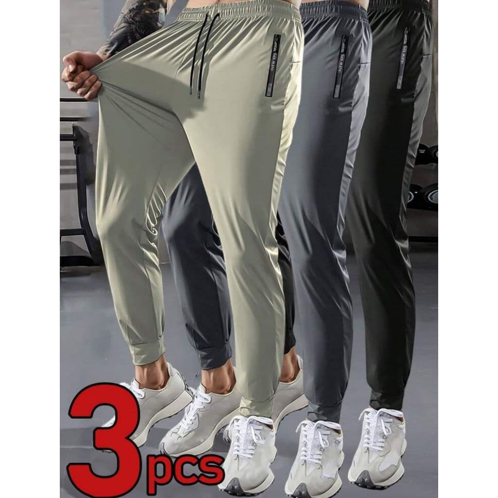 (KIT 3 -1 ) Calça Masculina Super Leve | Secagem Rápida | Toque Gelado | Alta Elasticidade