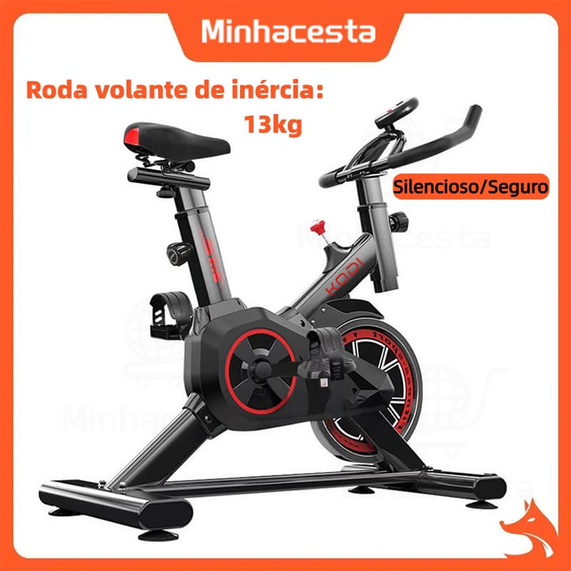 Bicicleta Spinning WCT Fitness com Sensor Cardíaco Suporta até 120kg Exercício em Casa Ergométrica