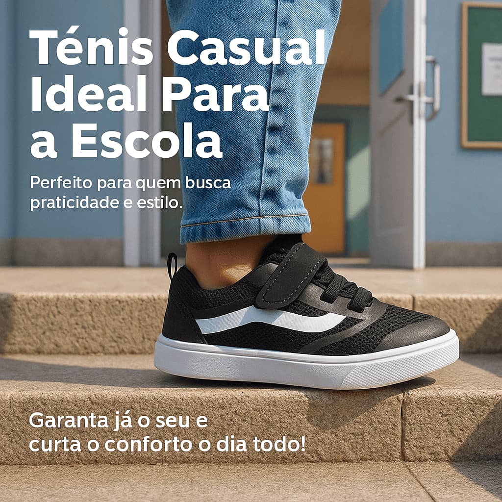 Tênis Escolar Infantil Menino - Ideal Para a Escola,Leve e Confortável - 20 ao 33 Envio Imediato
