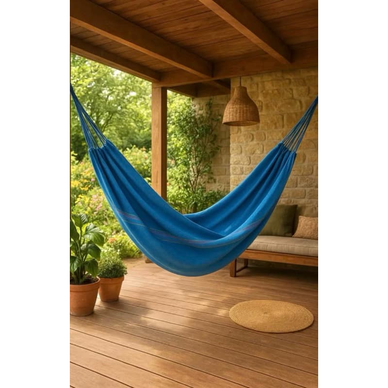 Kit c/ 2 Unidades Redes De Dormir Descanso Jeans Light Azul Listrado