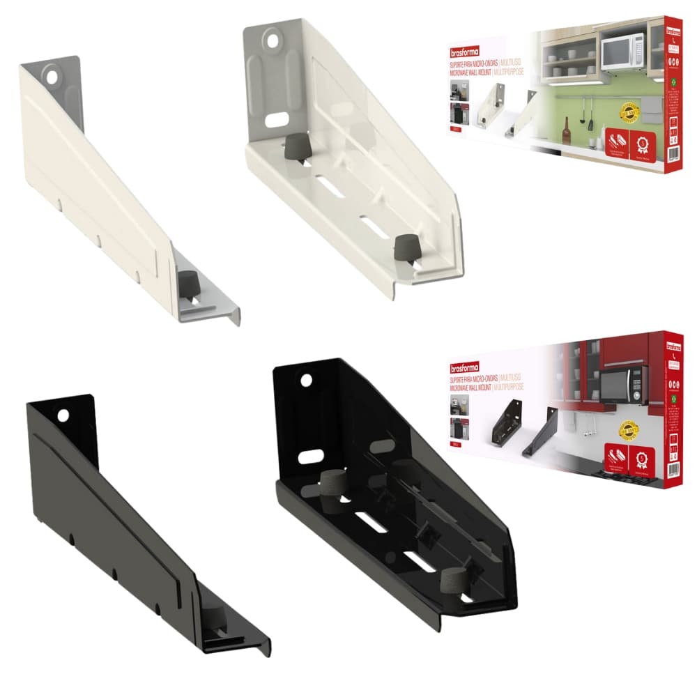 Suporte Microondas Forno Elétrico Purificador e Bebedouro Multiuso Brasforma Branco / Preto