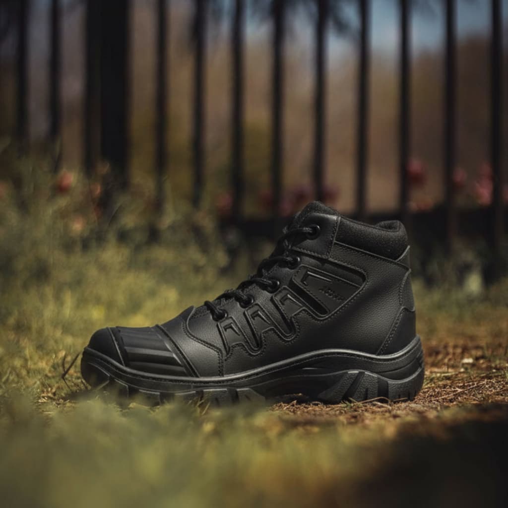 Coturno Motoqueiro Masculino Bota Motociclista Sola Blaqueada Antiderrapante Onda 7 + Relógio Digital