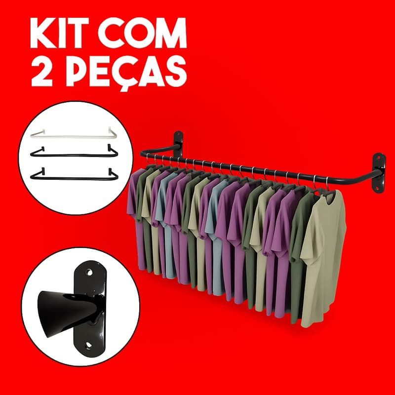 Arara de Parede Kit com 2pçs 1 Metro.