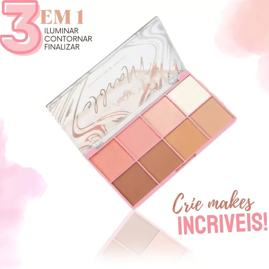 My Life Paleta Marble De Contorno, Iluminador & Blush MY - 8313