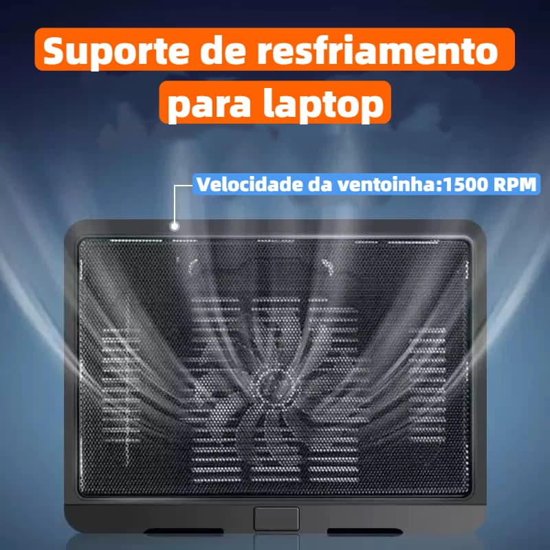 Base Cooler  Notebook, LED, Laptop 1500rpm suporte Notebook Base Refrigerada Ventilação Silenciosa B1010[