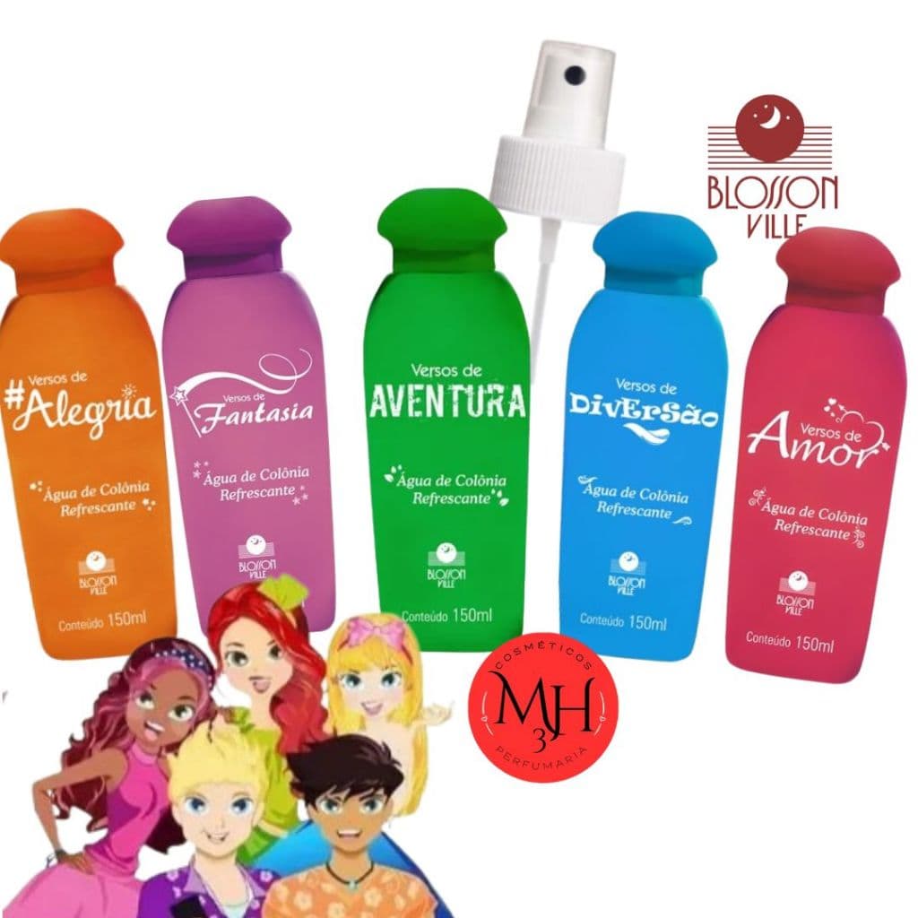 Colônia infanto juvenil BLOSSON VILLE - LINHA VERSOS 150 ML + Válvula spray
