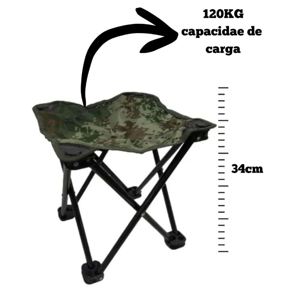 BANQUETA DOBRAVEL DEYU CAMPING CAMUFLADA 34 X 34CM