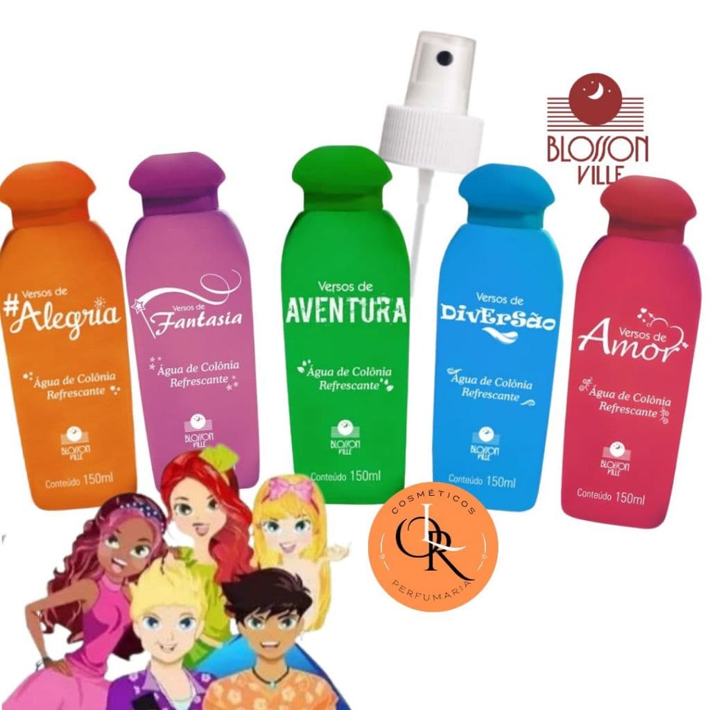 Colônia infanto juvenil BLOSSON VILLE - LINHA VERSOS 150 ML + Válvula spray