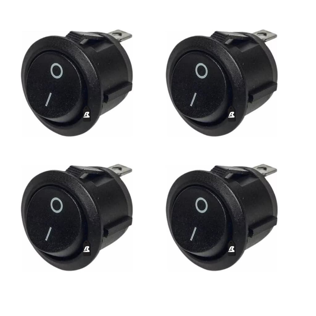Botão Tic Tac Liga Desliga 10a 12V 24V Interruptor Redondo 127V 220