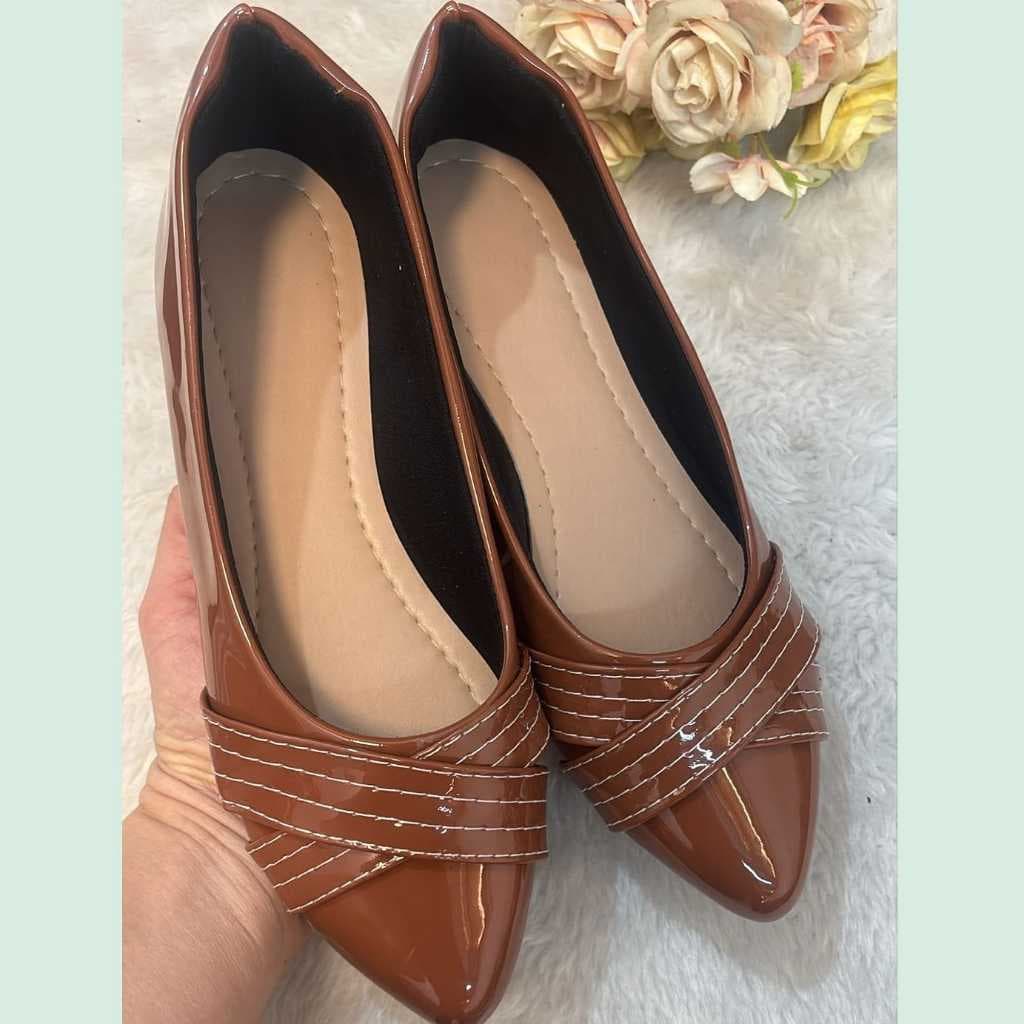Sapatilha Feminina 34 ao 40 verniz modelo confortável Lindo Sapato feminino c/ solado antiderrapante