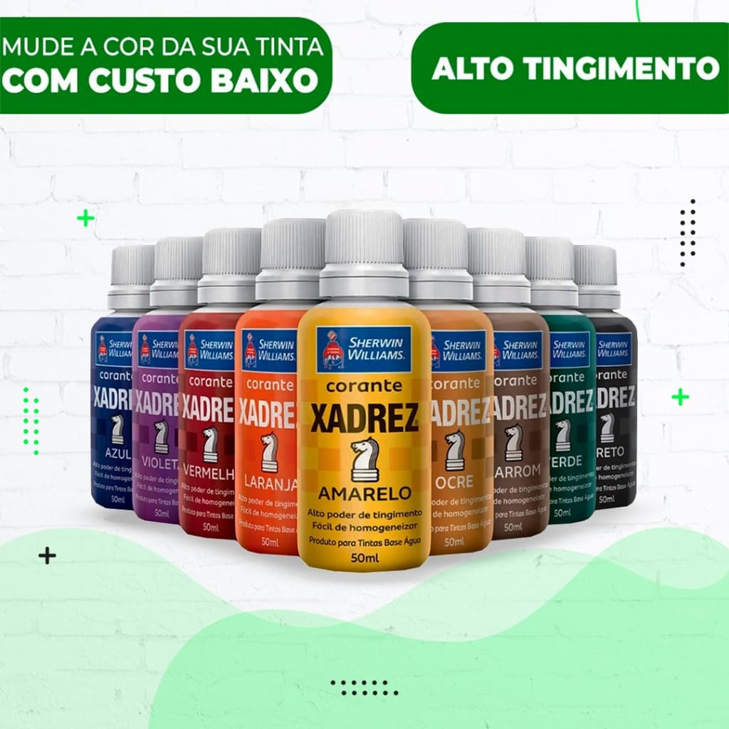 Corante Bisnaga Xadrez Para Tintas Varias Cores Parede