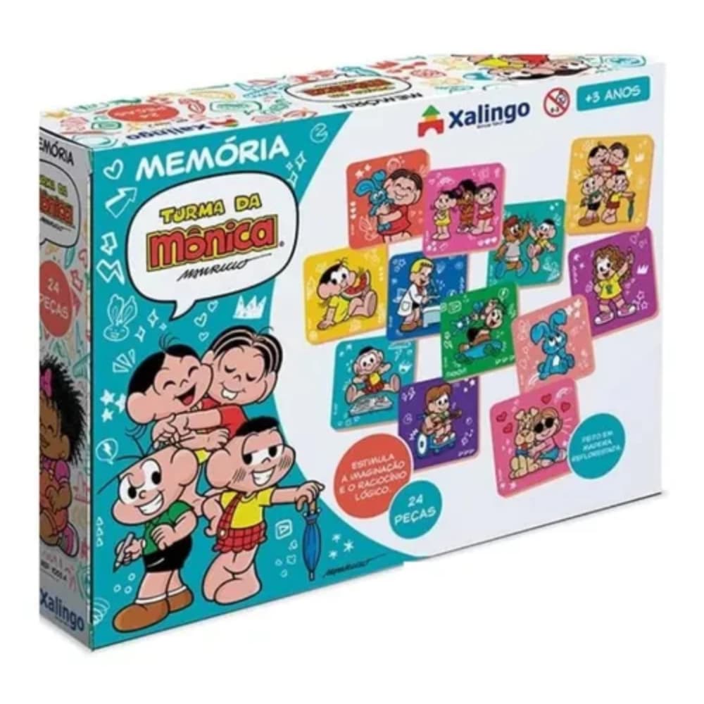 Jogo da Memória Turma da Mônica Xalingo – 24 Peças Educativas e Divertidas