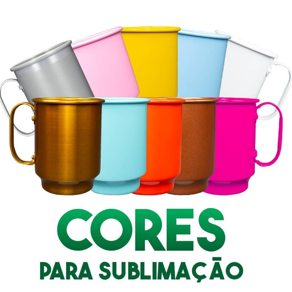 Kit 10  Caneca de alumínio SEM personalização 450ml - Resinada para Sublimação