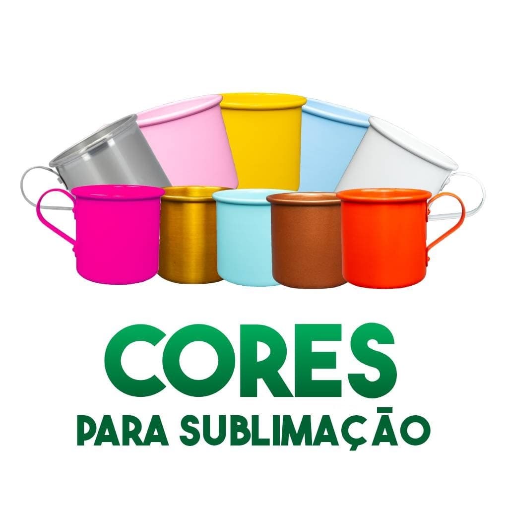 Kit 10  Caneca de alumínio SEM personalização 370ml - Resinada para Sublimação