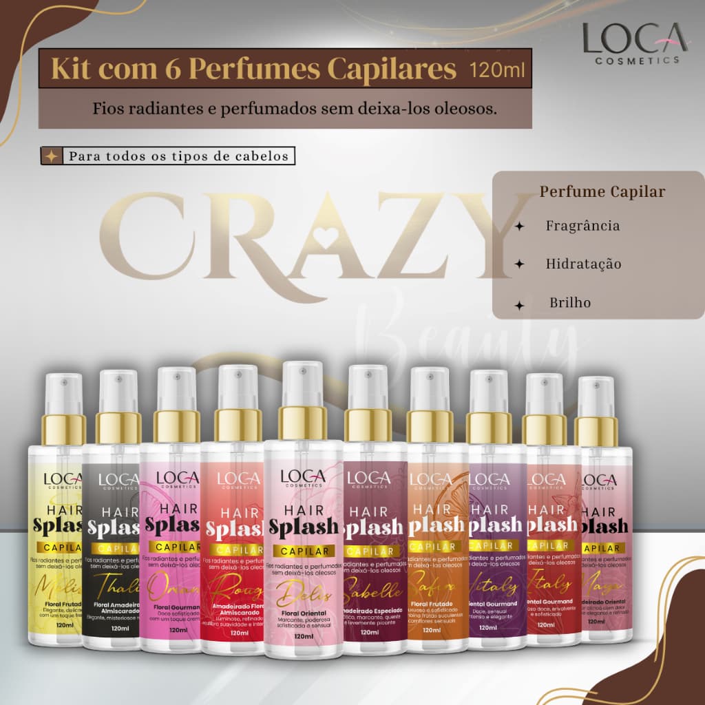 Kit Revenda - 6 Unidades - Perfume Capilar 120ml