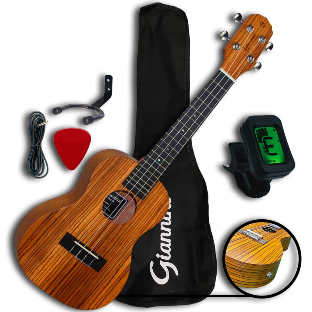Ukulele Concert Giannini GUK23 Eletroacústico Kit Com Capa, Afinador Suporte e Palheta