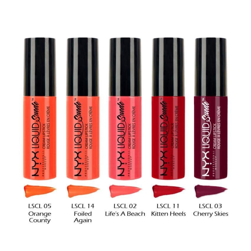 BELEZA MINHA | Kit 5 Mini Batons NYX Liquid Suede Matte - Red & Orange - 1,6 mL | Maquiagem