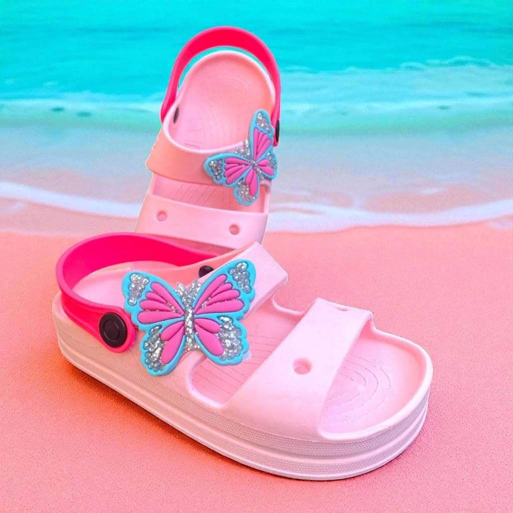 Papete Infantil Borboleta Encantada Sandália Babuche Infantil Antiderrapante, Fofa e Segura