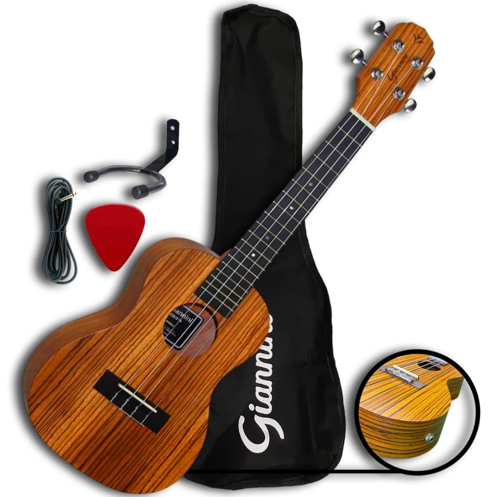 Ukulele Concert Giannini GUK23 Eletroacústico Kit Com Capa, Suporte e Palheta