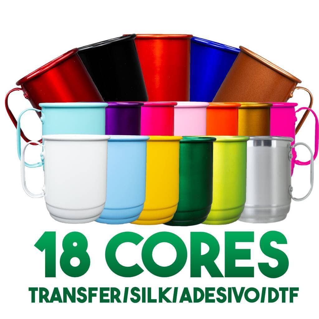Kit 50   Caneca de alumínio SEM personalização 500ml- para Transfer/Silk/DTF