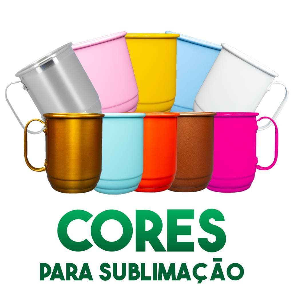 Kit 10    Caneca de alumínio SEM personalização 600ml     - Resinada para Sublimação