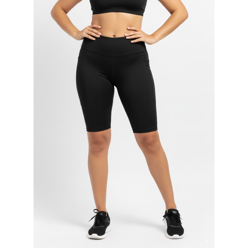 Short Fitness Poliéster Cintura Alta