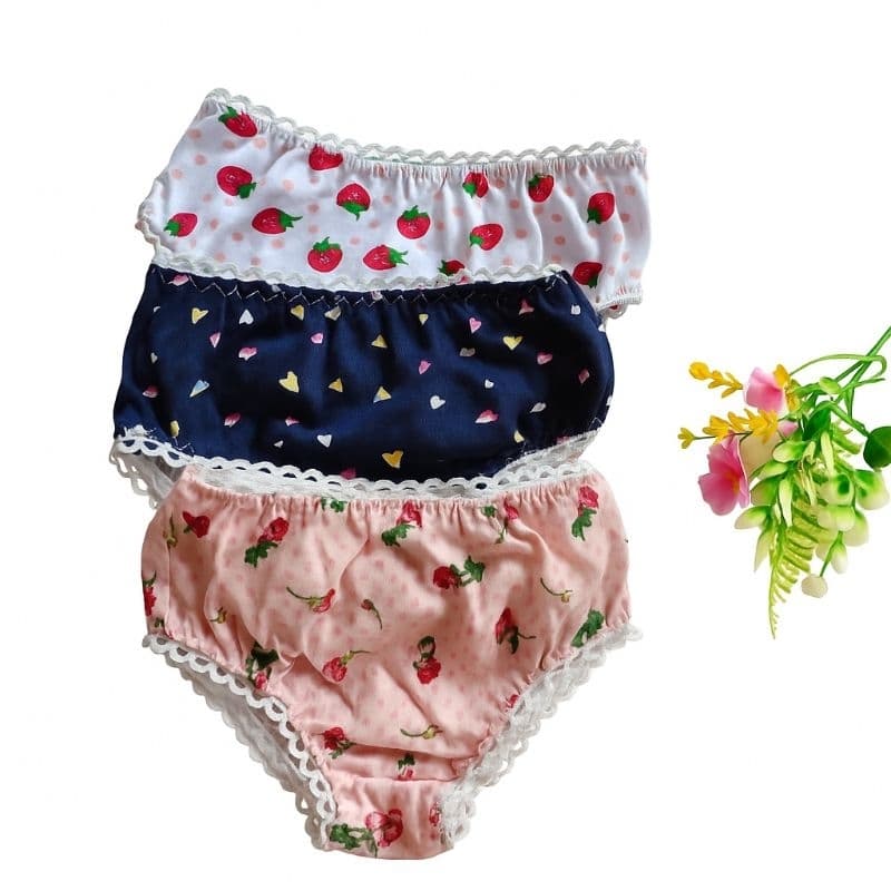 Kit com 5 peças 10 peças  calcinha infantil 100% algodão conforto Veste do Rn a 10 anos