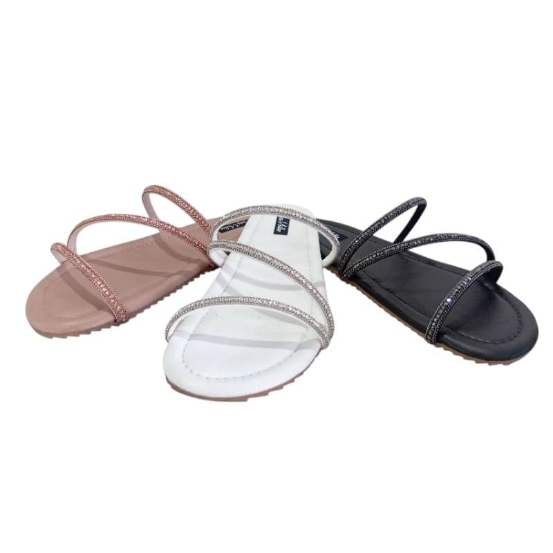 chinelo plano tiras em pedras brilhante,tamanho grande até o 44